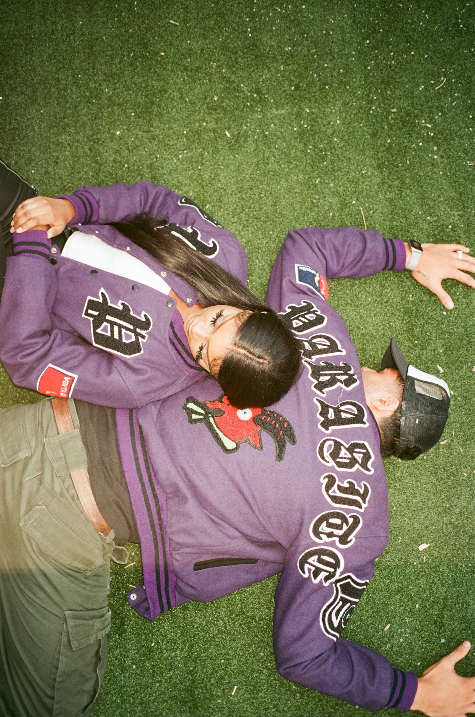 PURPLE GOTHAM CITY VARSITY JACKET